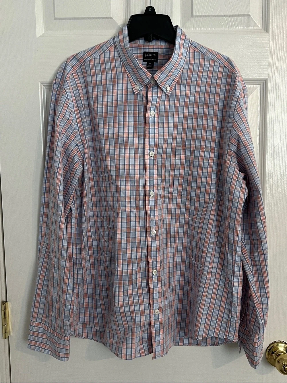 J. Crew Performance Plaid Button Down Shirt Men’s XL Preppy Coastal Office
